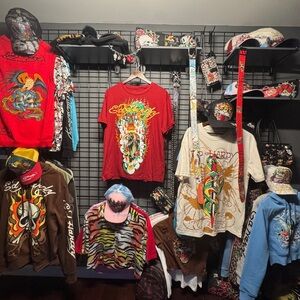 Ed Hardy Red Graphic Short Sleeve Tee